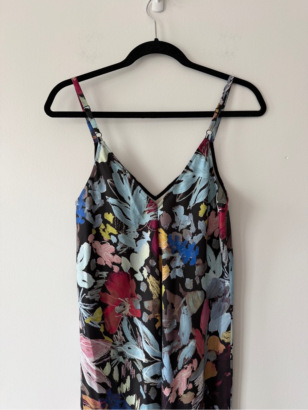 Ted Baker Black Floral Slip Midi Maxi Slip Dress with Multicolor Print size 6 - Picture 5 of 8